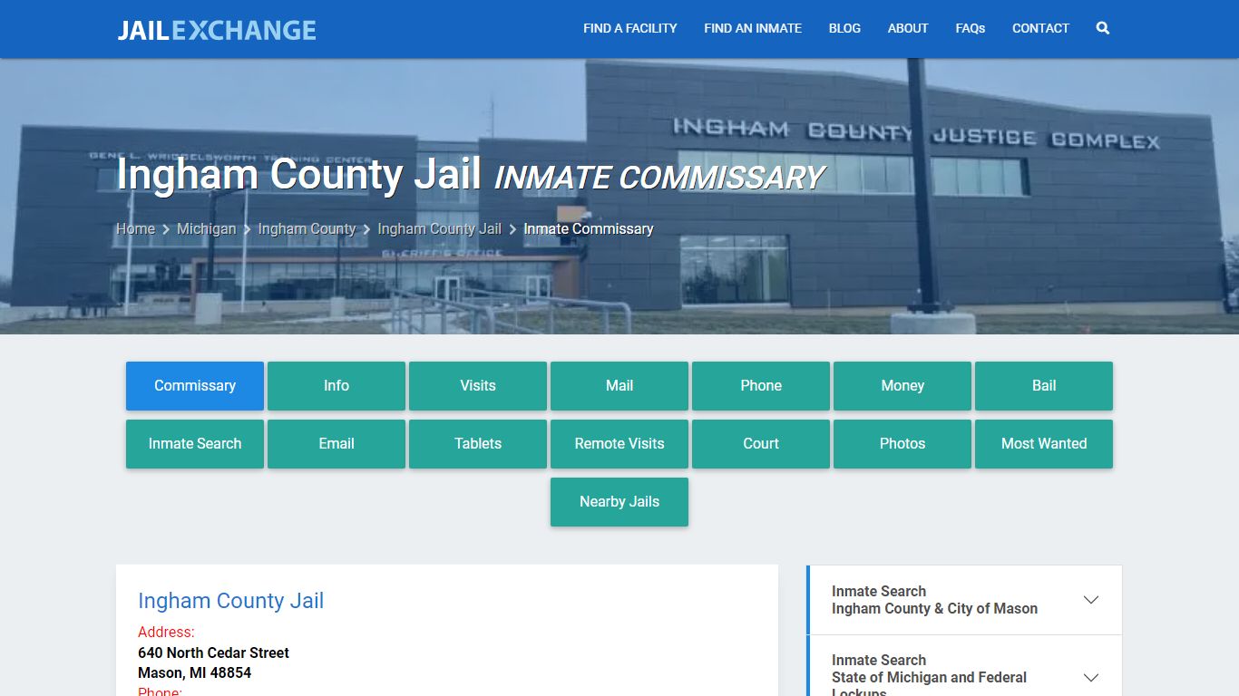 Inmate Commissary, Care Packs - Ingham County Jail, MI