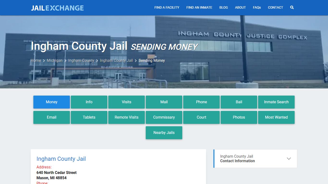 Send Money to Inmate - Ingham County Jail, MI - Jail Exchange